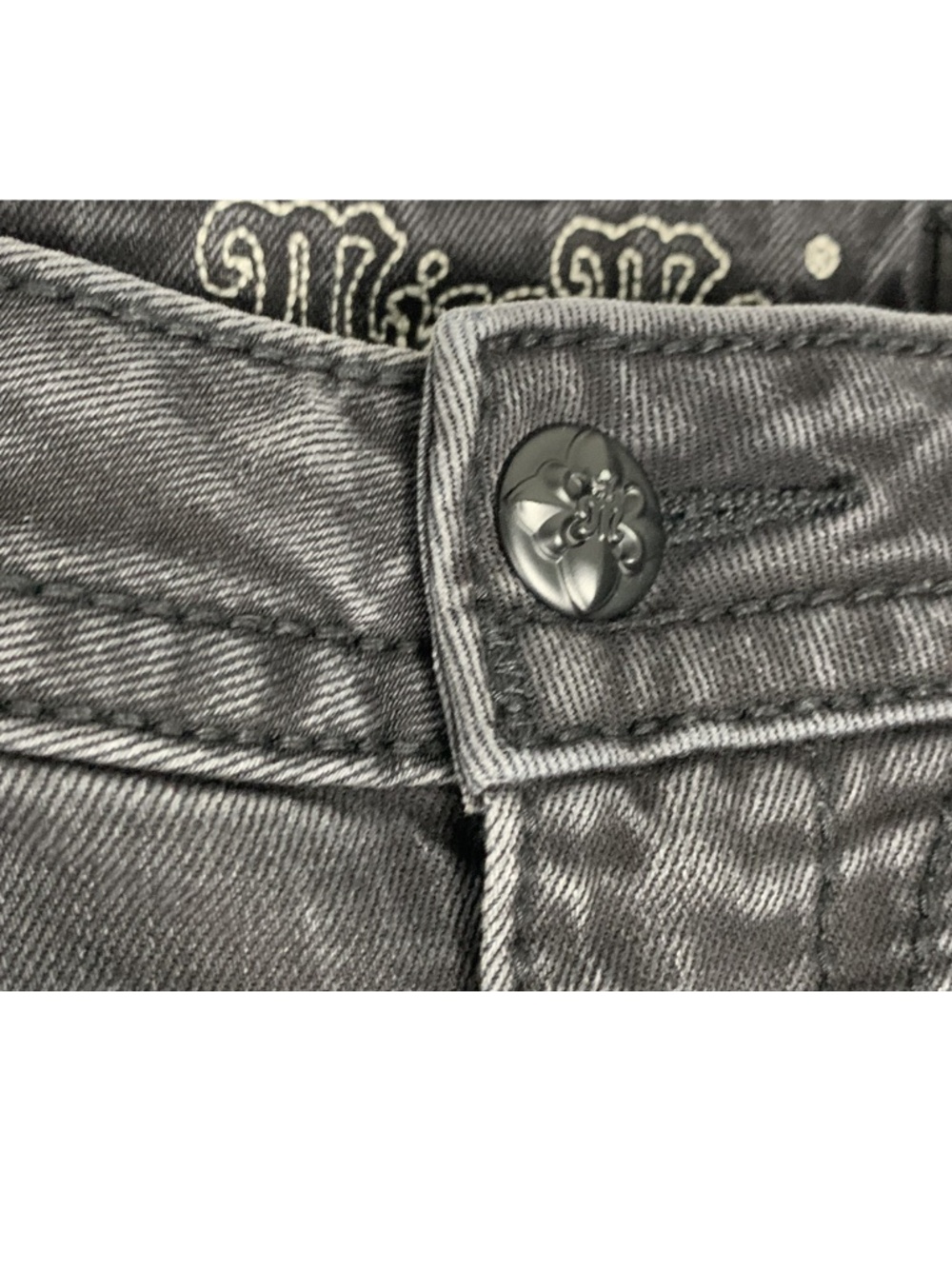Miss Me Skinny Jeans Washed Black Grey Women's 32 Y2K Indie Sleeze - Picture 5 of 10
